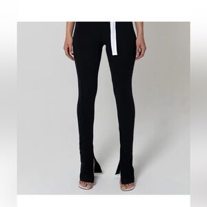 EB Denim Split Him Black Stretch Flared Pants